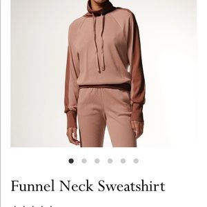 NWT Monrow Funnel Neck Sweatshirt in dry rose